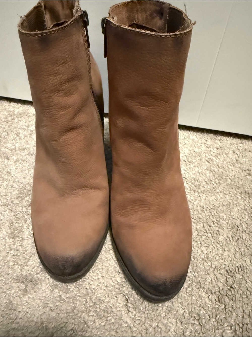 Nicole Women’s Brown leather Ankle Boots bootie - Classic Leather Style